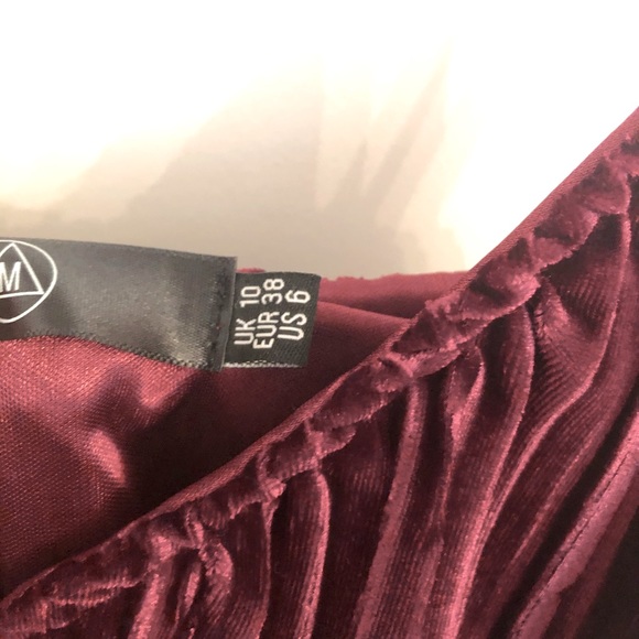 Velvet burgundy mini dress/top - Picture 2 of 2